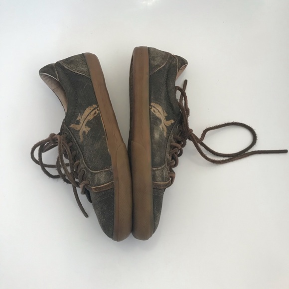 Frye Kira Suede Sneaker 1863 Distressed Low 5.5 - Picture 3 of 8